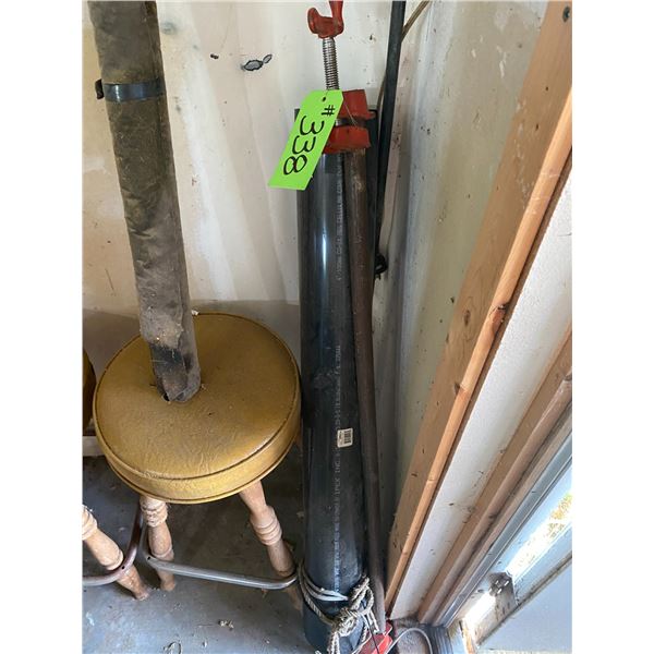 C-Clamps, 2- stools, pressure tank & barbecue