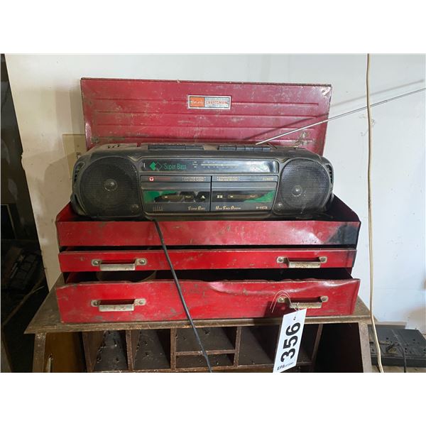 Tool box, radio, fan & desk