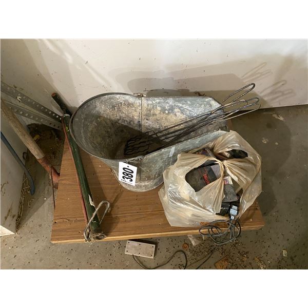 Coal Pail, Gazettes & rolling cart