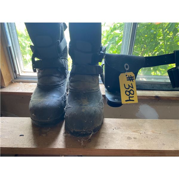 Approx. Size 11-12 steel toed boots & quality pouch