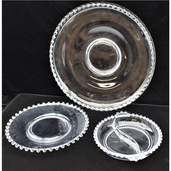 3 Vintage Estate Candlewick Glass Collectibles