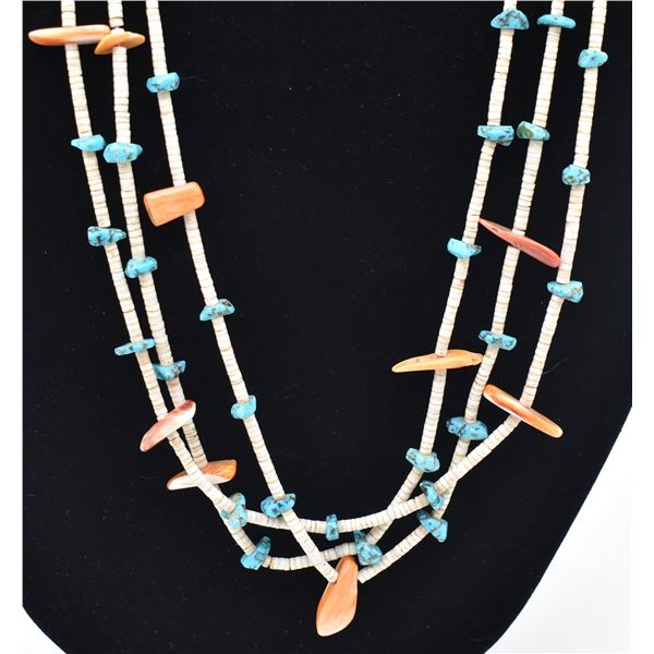 Navajo Shell Heishi and Turquoise Nugget Necklace