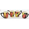 Image 1 : 4 Caliente' Pottery Chile Pepper Cups