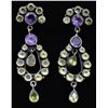 Image 4 : Sterling Peridot and Amethyst Earrings