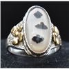 Image 1 : Sterling & 10GF Moss Agate Ring, Size 7