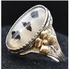 Image 2 : Sterling & 10GF Moss Agate Ring, Size 7