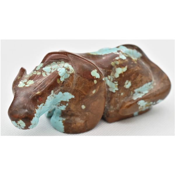 Zuni Royston Turquoise Animal Fetish by F. Pino