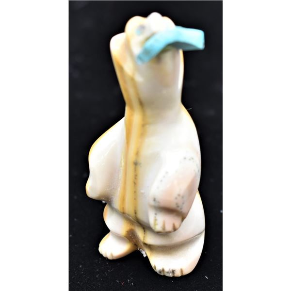 Zuni Dolomite Standing Bear Fetish by Quandelacy