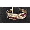 Image 1 : Pranda 10K Gold, Diamond, and Ruby Ring, Sz 8.5