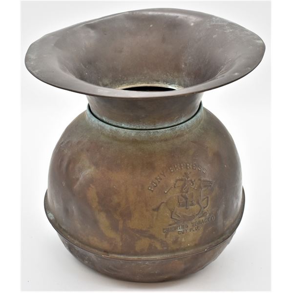 Brass Pony Express Chewing Tobacco Spittoon