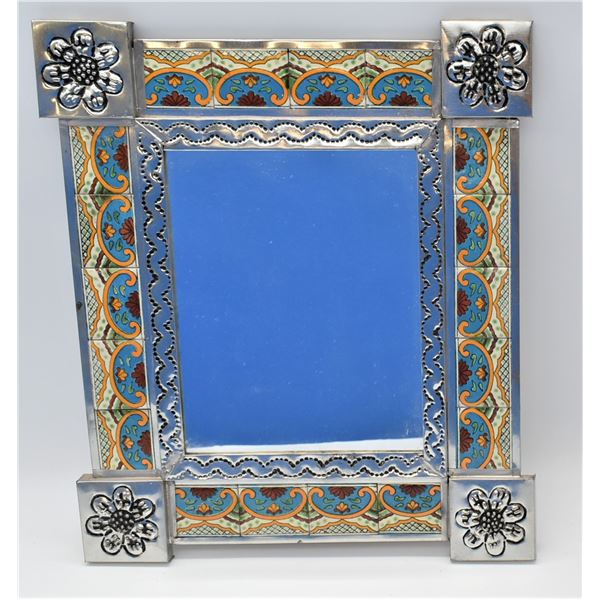 Paloma Pierces Tin and Tile Mirror