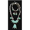 Image 2 : Rare Guadalajara Sterling Green Onyx Suite
