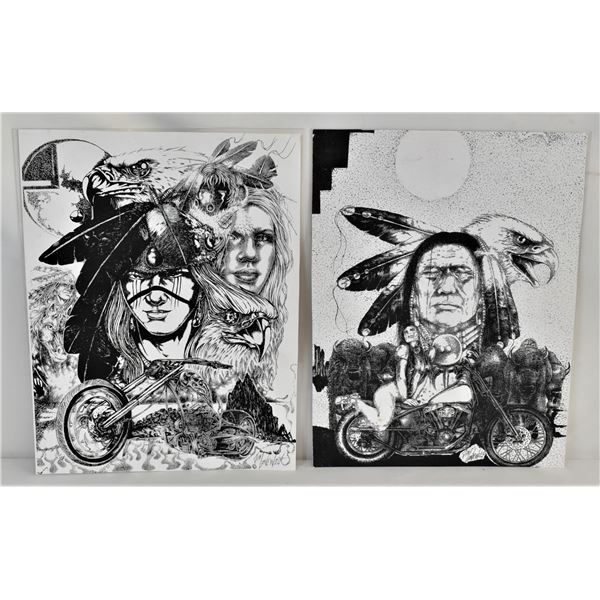 Blackfoot Pen and Ink Prints Jim Lone Wolf