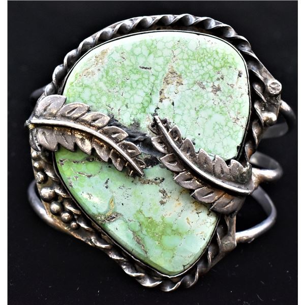 Historic Navajo Sterling Turquoise Cuff Bracelet