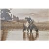 Image 3 : Framed Cowboy Print ''Cowboy at the Watering Hole''