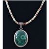 Image 1 : Sterling Malachite Pendant Necklace