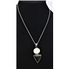 Image 1 : Sterling Onyx & Shell Pendant Necklace