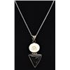 Image 2 : Sterling Onyx & Shell Pendant Necklace