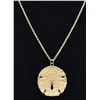 Image 3 : Sand Dollar Pendant on 14K Gold Rope Chain