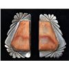 Image 1 : Navajo Sterling Orange Shell Earrings by Adakai