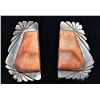 Image 3 : Navajo Sterling Orange Shell Earrings by Adakai