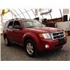 Image 8 : A2 --  2009 FORD ESCAPE XLT 4X4 SUV, RED, 266,970 KMS