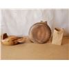 Image 2 : 3 Display Items, Wood Duck, Stone Cat & Paper Bag Art