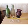Image 1 : Three Glass Vases & 2 Glass Plates