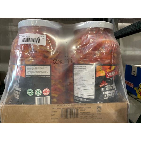 CASE LOT - Strubs Homestyle Pickled Hot Peppers 2x4L