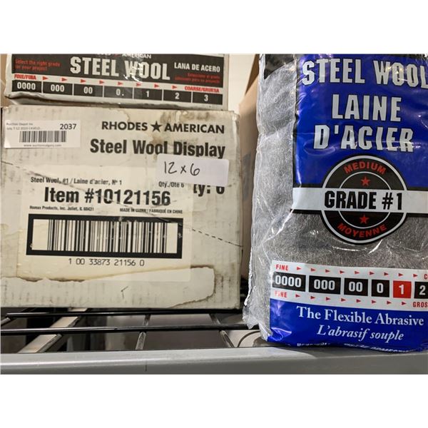 CASE LOT -Rhodes American Steel Wool 12 x 6
