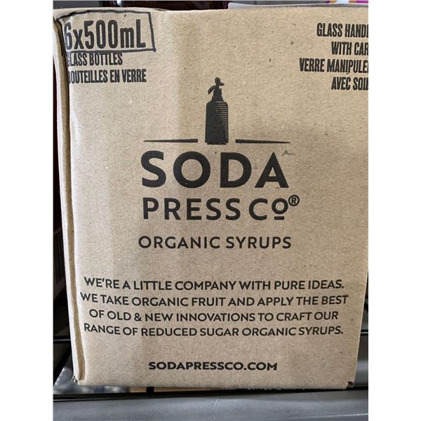 CASE LOT - Soda press co. organic syrups 6 x 500ml