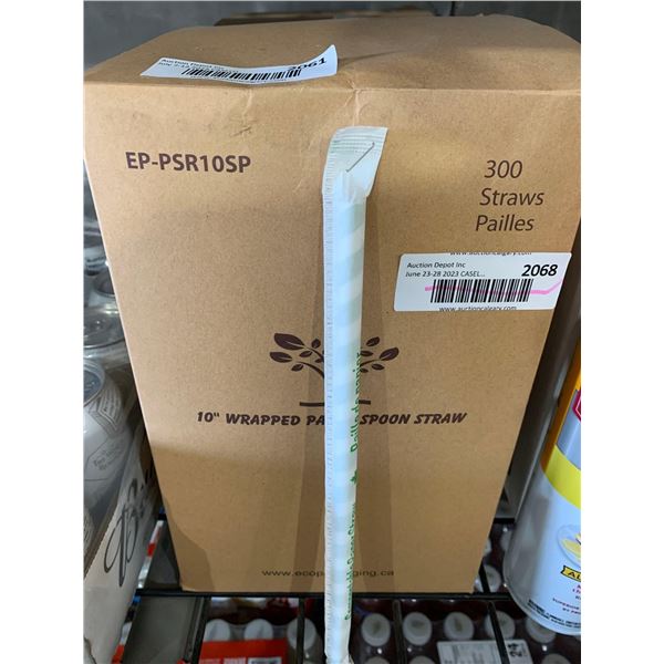 CASE LOT - 10" wrapped spoon straws 300 count