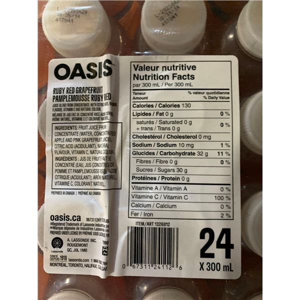 CASE LOT - Oasis ruby red grapefruit 24 x 300ml