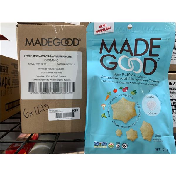 CASE LOT - Made good star puffed crackers 6 x 121g