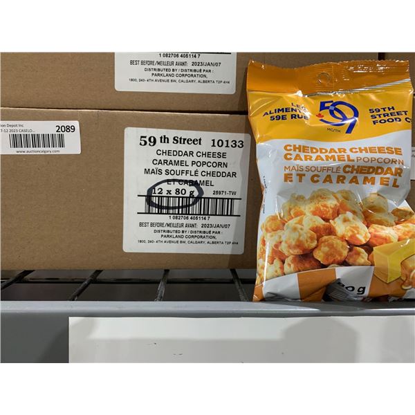 CASE LOT - 59th street cheddar cheese caramel popcorn 12 x 80g