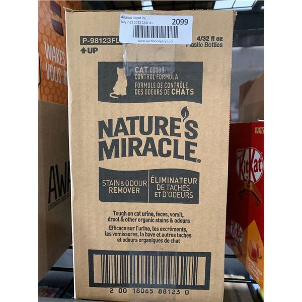 CASE LOT - Natures miracle stain and odour remover 4 x 32oz