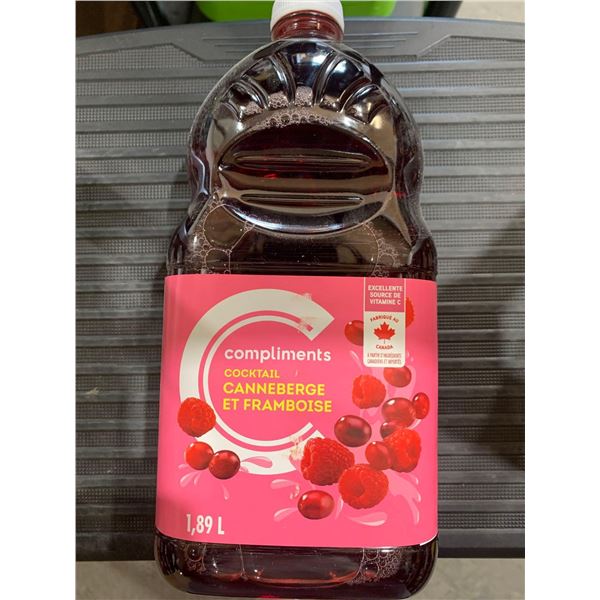 CASE LOT - Compliments cranberry raspberry cocktail 6 x 1.89L