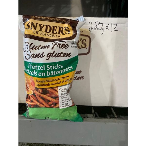 CASE LOT - Snyder's gluten free pretzel sticks 12 x 220g