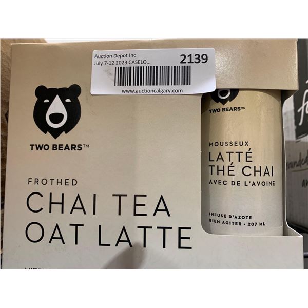 CASE LOT - Two bears frothed chai tea oat latte 6 x 207ml