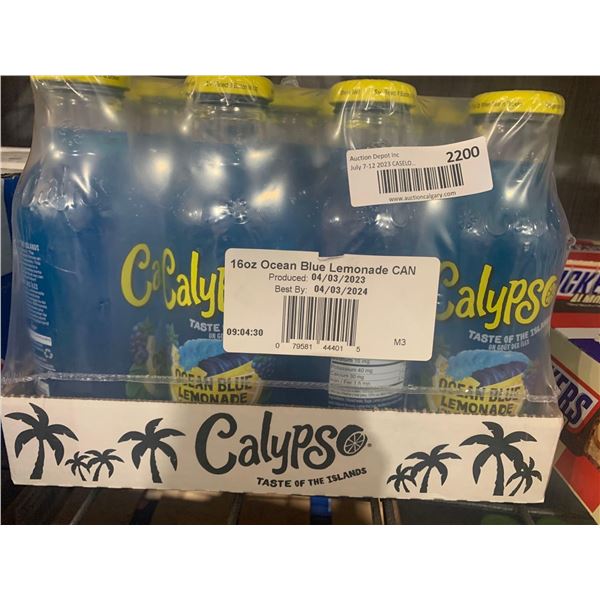 CASE LOT - Calypso ocean blue lemonade 11 x 473ml