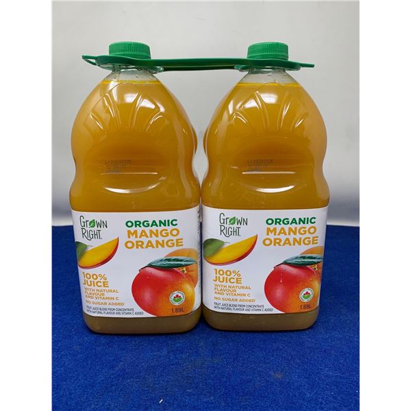 Grown Right Organic Mango Orange Juice (2 x 1.89L)