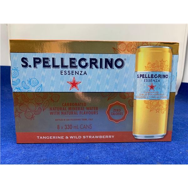 S. Pellegrino Carbonated Natural Mineral Water (8 x 330ml) Tangerine & Wild Strawberry