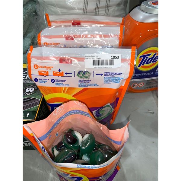 Lot of 4 tide pods 3 in 1 (946g) per bag