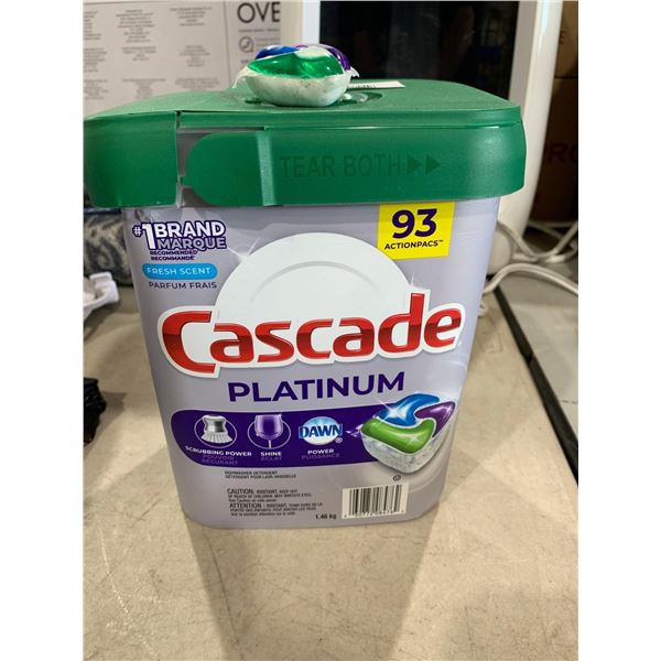 Cascade Platinum dish washer detergent