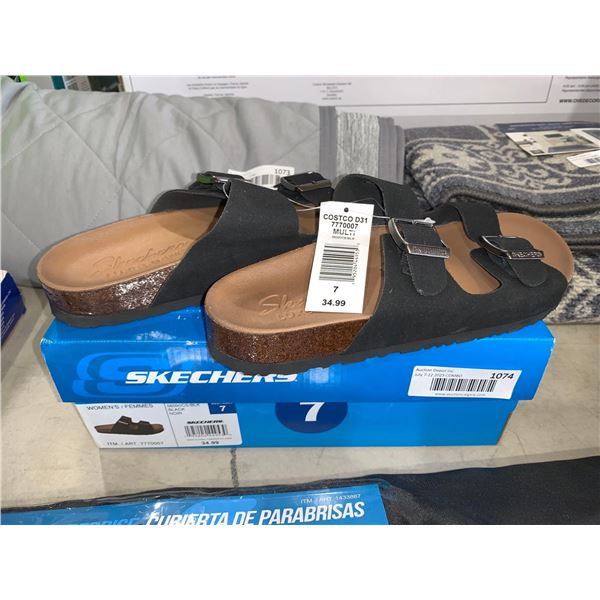 Womens black sketchers sandels size 7