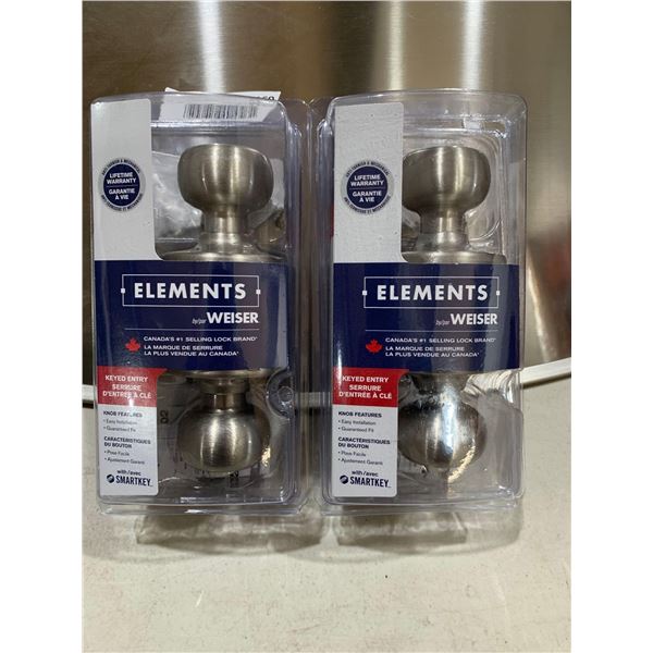 Weiser elements keyed entry satin nickle door knob