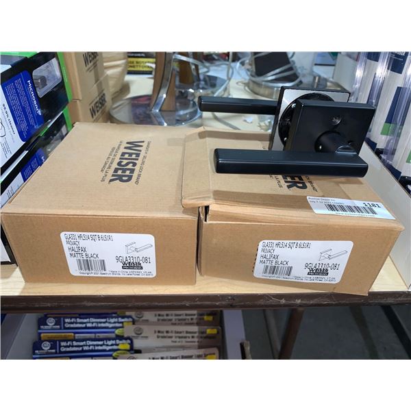 Lot of 2 privacy halifax matte black door handles