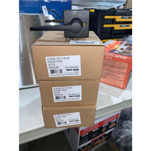 Lot of 3 Daylon iron black passage levers