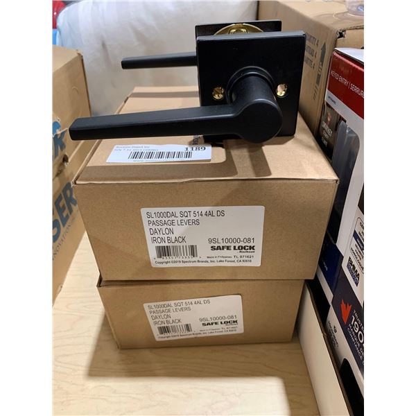 Lot of 2 Daylon iron black passage levers