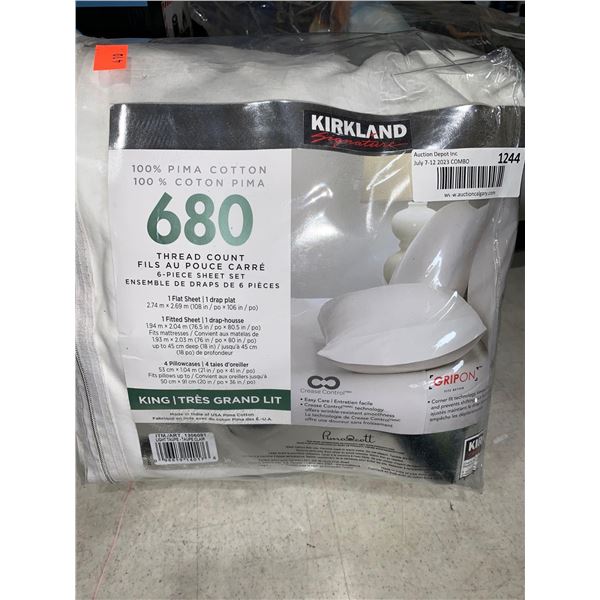 Kirkland 680 Thread Count 6 pc Sheet Set King Size